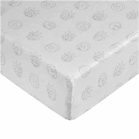 Drap housse Rick and Morty Blanc 90 x 200 cm 100 % coton