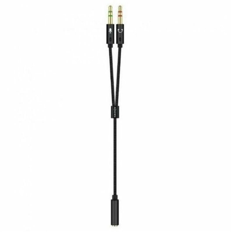 Image secondaire de Aisens A128-0418 câble audio 0,25 m 2 x 3.5mm 3,5mm Noir