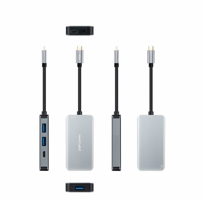 Image secondaire de NanoCâble 10.16.1005 hub & concentrateur USB 3.2 Gen 1 (3.1 Gen 1) Type-C 5000 Mbit/s Gris