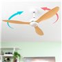 Ventilateur de Plafond avec Lumière LED et 3 Pales ABS Wuled InnovaGoods Bois 36 W 52" Ø132 cm