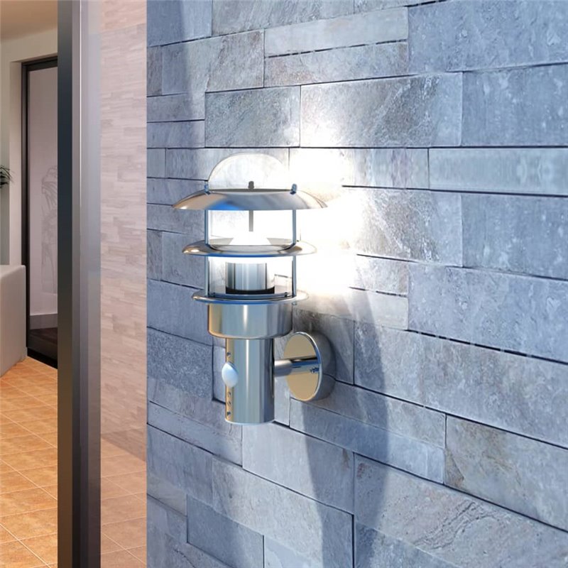 VidaXL Lampe murale de patio Acier inoxydable