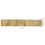vidaXL Rouleau de bordure Vert 120 cm Bois de pin imprégné