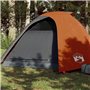 vidaXL Tente de camping à dôme 4 personnes gris et orange imperméable