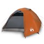 vidaXL Tente de camping à dôme 4 personnes gris et orange imperméable