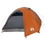 vidaXL Tente de camping à dôme 4 personnes gris et orange imperméable