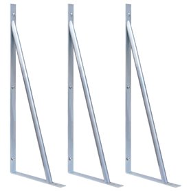 vidaXL Supports pour poteau de clôture 3 pcs Acier galvanisé