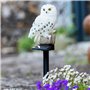 HI Lampe de jardin à LED solaire en forme de chouette Blanc