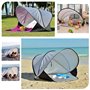 DERYAN Tente de plage escamotable XXL 155x133x95 cm Argenté