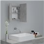 vidaXL Armoire de salle de bain à miroir LED Gris béton Acrylique