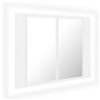 vidaXL Armoire salle de bain à miroir LED Blanc 60x12x45 cm Acrylique