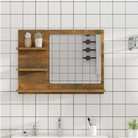 vidaXL Miroir de bain Chêne fumé 60x10
