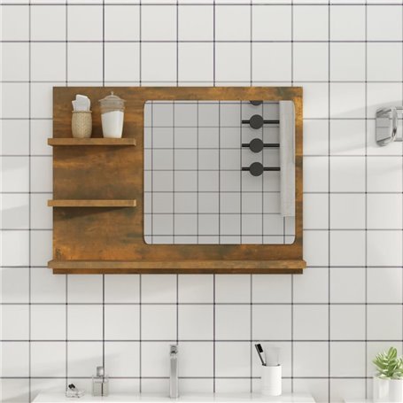 vidaXL Miroir de bain Chêne fumé 60x10