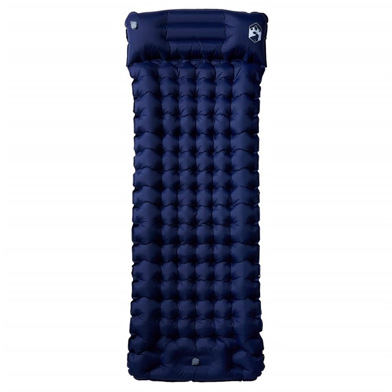 Image secondaire de VidaXL Matelas de camping autogonflant oreiller 1 personne bleu marine