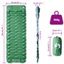 vidaXL Matelas de camping autogonflant avec oreiller 1 personne vert