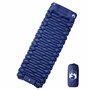 vidaXL Matelas de camping autogonflant oreiller 1 personne bleu marine