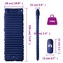 vidaXL Matelas de camping autogonflant oreiller 1 personne bleu marine
