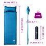 vidaXL Matelas de camping autogonflant oreiller 1 personne turquoise