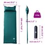 vidaXL Matelas de camping autogonflant avec oreiller 1 personne vert