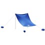 vidaXL Auvent de plage avec ancres de sable bleu 214x236 cm