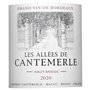 Les Allées de Cantemerle 2020 Haut-Médoc - Vin rouge de Bordeaux