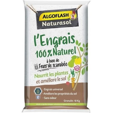 Engrais 100% Naturel Complet a base de Fass de Scarabée - ALGOFLASH NATURASOL - 10 kg