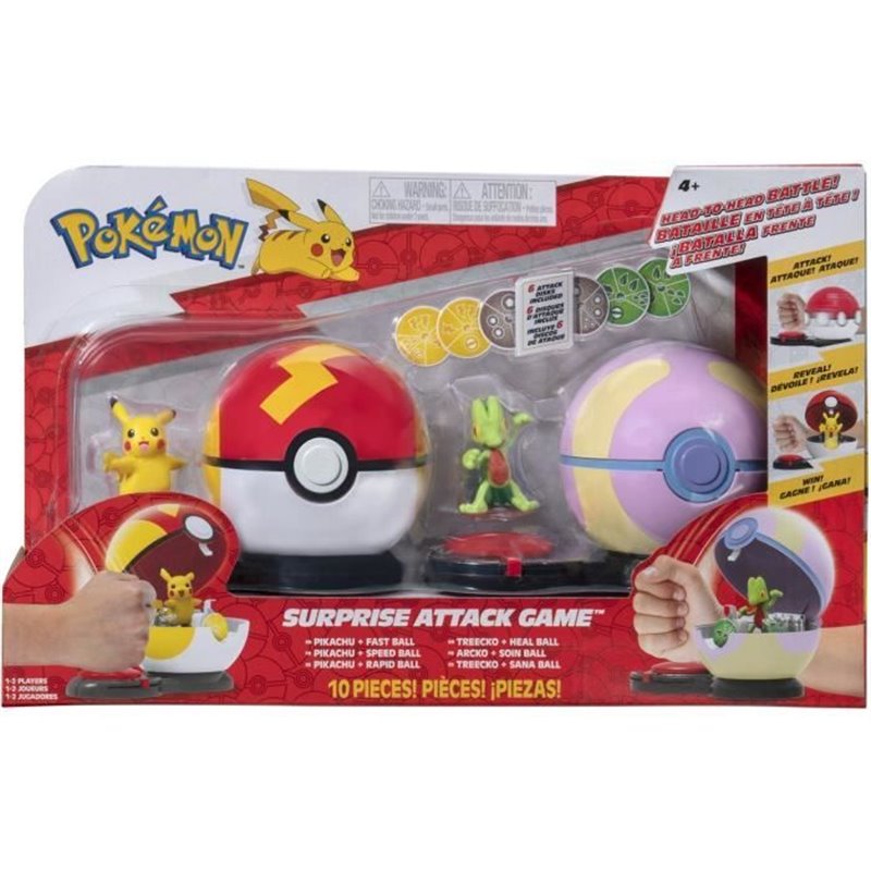 Image secondaire de 2 Poké Balls avec leur Pokémon et 6 disques d'attaques - Bandai - Pokémon - Poké Ball attaque surprise Pikachu vs Arcko