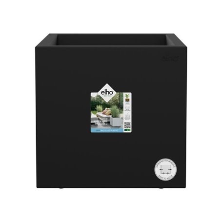 Elho Vivo Next Square 40 Bac a fleurs - Noir - Ø 39 x H 38 cm - intérieurextérieur - 100% recyclé