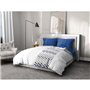 Parure de couette microfibre AMBROISIE - 1 housse de couette 220 x 240 cm + 2 taies d'oreiller 63 x 63 cm - Bleu