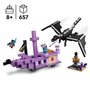 LEGO Minecraft 21264 Le dragon et le navire de l'Ender - Set inspiré des jeux vidéo