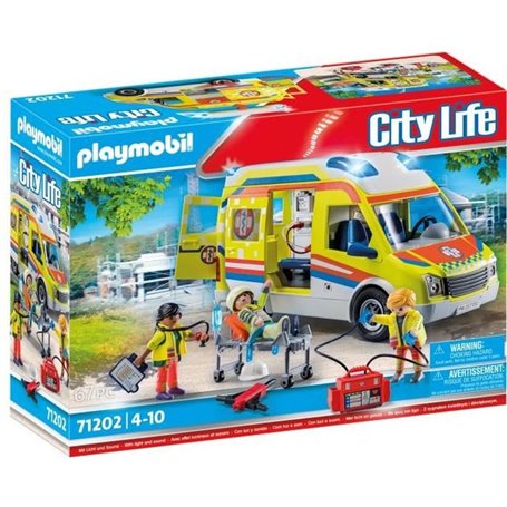 PLAYMOBIL - 71202 - City Action Les Secouristes - Ambulance avec effets lumineux et sonore