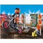 PLAYMOBIL - 71256 - Starter Pack Cascadeur - Moto Rutilante - Rampe de Feu