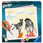 CreArt Zebre 20x20 cm - format carré - Peinture par numéros  Des 12 ans  Ravensburger - 23666