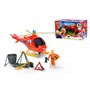 Simba - Sam Le Pompier - Hélicopter Wallaby - 1 figurine et 5 accessoires - Fonction son et lumiere