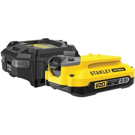 Starter Kit - Stanley FATMAX V20 - SFMCB10D1-QW - Chargeur 1,25A + 1 Batterie 18V 2Ah 102,30 €