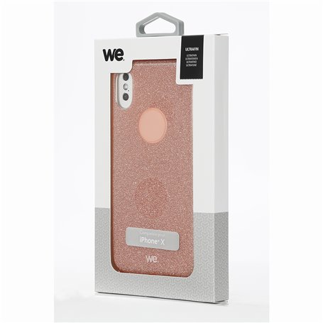 ***We coque de protection PAILLETTES APPLE IPHONE X Rose