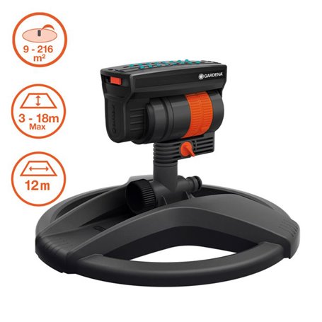 GARDENA Arroseur oscillant AquaZoom Compact  Surface 216m²  Portée 18m max  Résistant UV et gel  Garantie 5 ans (18708-20)