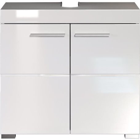 Meuble sous vasque AMANDA - 2 portes - L60 x H56 x P34 cm - Blanc - TRENDTEAM