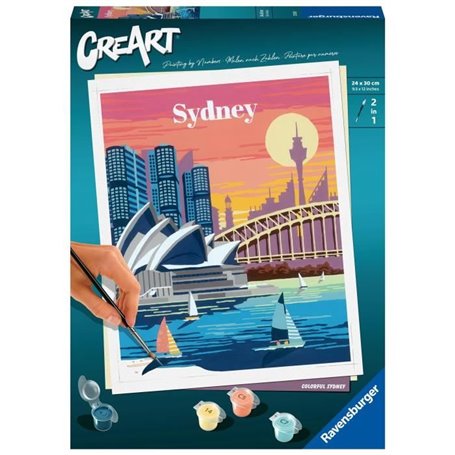 CreArt Sydney 24x30 cm - Peinture par numéros  Des 10 ans  Ravensburger - 23526