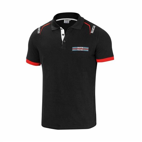 Polo à manches courtes homme Sparco Martini Racing Noir