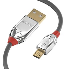 Lindy 36652 câble USB 2 m USB 2.0 USB A Micro-USB B Gris