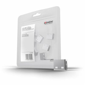 Lindy 40464 bloqueur de port USB Type-A Blanc Acrylonitrile-Butadiène-Styrène (ABS) 10 pièce(s)