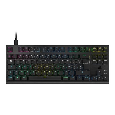 Clavier Gaming optique-mécanique - AZERTY - CORSAIR - K60 PRO TKL - Sans Pavé Numérique - Rétroéclairé RGB - Noir (CH-911D01A-FR