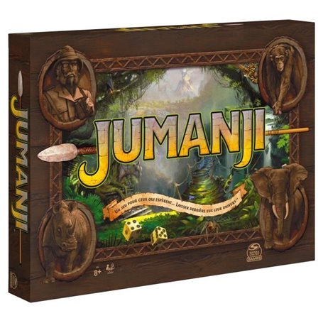 Games Jeu JUMANJI - Retro Nouvelle Edition - Jeu de Société pour Toute La Famille avec Plateau de Jeu