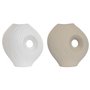 Vase Home ESPRIT Blanc Beige Grès 33 x 15 x 34 cm (2 Unités)