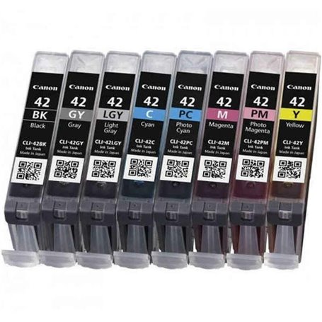 Canon Multipack de 8 cartouche d'encre CLI-42 BK/GY/LGY/C/M/Y/PC/PM