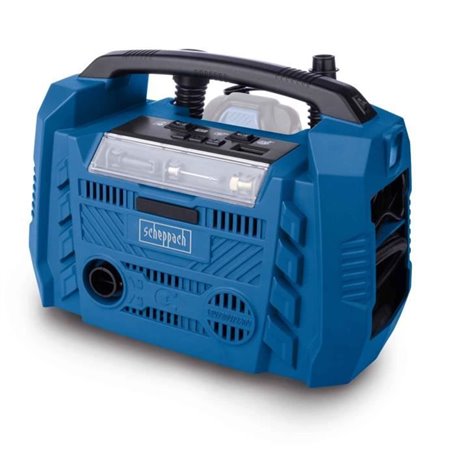 Compresseur electrique hybride SCHEPPACH 20V IXES 10 bars - Alim : bat/secteur/allume cigare - sans bat ni chargeur - Airforce 6