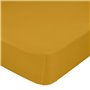 Drap housse HappyFriday BASIC Moutarde 200 x 200 x 32 cm