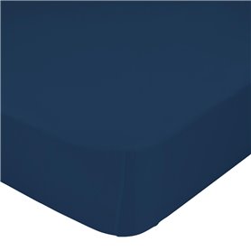 Drap housse HappyFriday BASIC Blue marine 140 x 200 x 32 cm