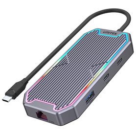 Hub USB Unitek PERUTKHUB0049 RGB Aluminium