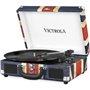 PLATINE VINYLE VALISE VINTAGE PORTABLE BT DRAPEAU UK